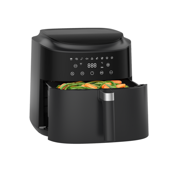 Heißluftfritteuse 9L Airfryer – 2350W XXL Air Fryer mit Fenster, 9 Programme, Shake Reminder, 40-200°C